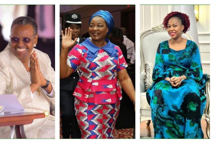 Uganda's Janet Museveni , Mutinta Hichilema of Zambia and Fatima Jabbe-Bio, the First Lady of Sierra Leone are on the list