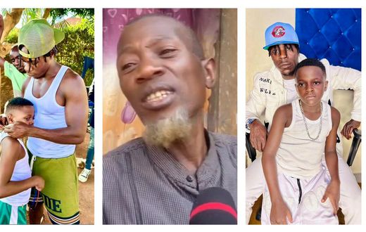 Godfrey Kibuuka (C) claims to be the biological father of Champion Ogudo. He says Alien Skin took away the pre-teen and his two brothers from him