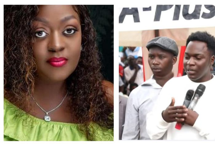 Freddie Kasavu speaking at the funeral of his mother Evelyn Lagu