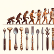 When did humans begin to use modern cutleries? [DALL-E2024]