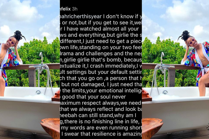 Sheebah waves fan's heartfelt message as national inspiration/Instagram