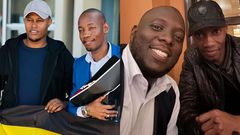 Bryan White with Frank Mwesigye (L) and Kasuku.