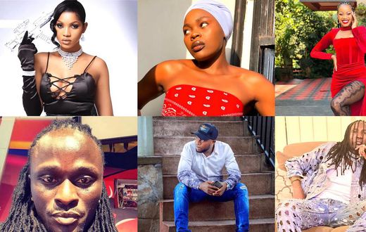 Clockwise: Sheebah Karungi, Ziza Bafana, Roger Lubega, LittleJoe, Spice Diana and Ritah Dancehall