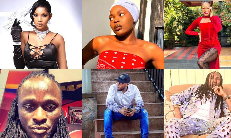 Clockwise: Sheebah Karungi, Ziza Bafana, Roger Lubega, LittleJoe, Spice Diana and Ritah Dancehall