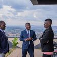 Suuna Ben (right) with Next Media CEO Kin Kariisa (left) and his deputy Joe Kigozi