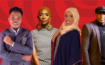 From left: Sammy Kioko, Mammito Eunice, Nasra Yusuf and Comedian YY