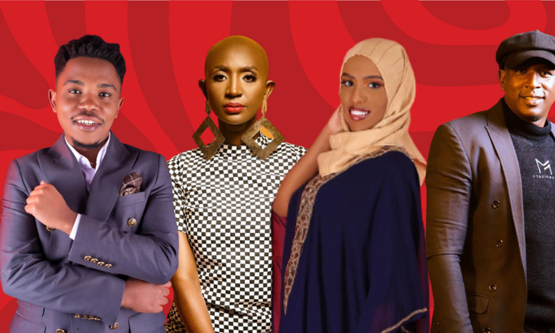 From left: Sammy Kioko, Mammito Eunice, Nasra Yusuf and Comedian YY