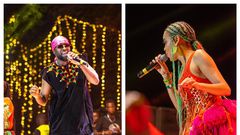 Eddy Kenzo and Sho Madjozi performing at Nyege Nyege on Saturday night