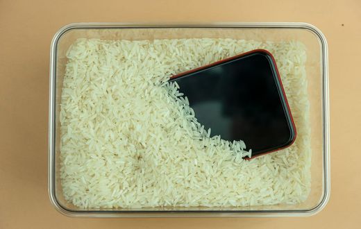 Apple says putting your wet iPhone in rice can actually do more damage to the device.dontree_m/Getty Images