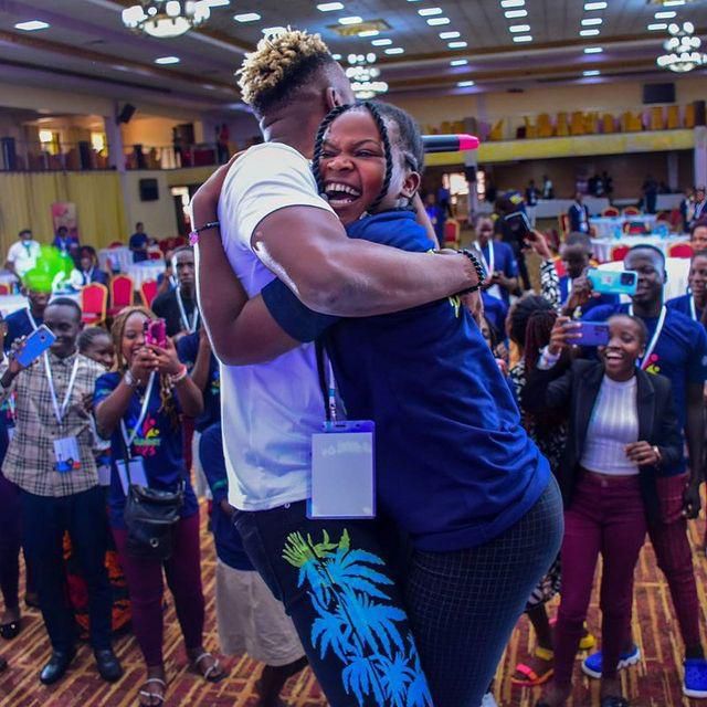 Crysto Panda hugging a fan/Instagram