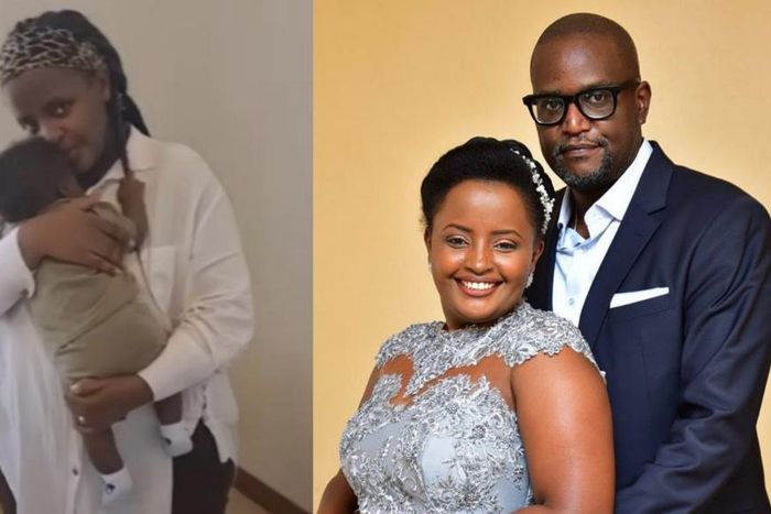 Sheila Nduhukire and baby and husband, Kakonge