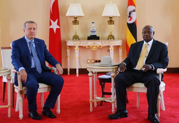 Presidents Recep Tayyip Erdoğan  of Turkey and Yoweri Kaguta Museveni of Uganda