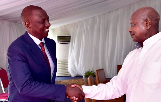 President William Ruto and Uganda's President Yoweri Museveni during a past meeting