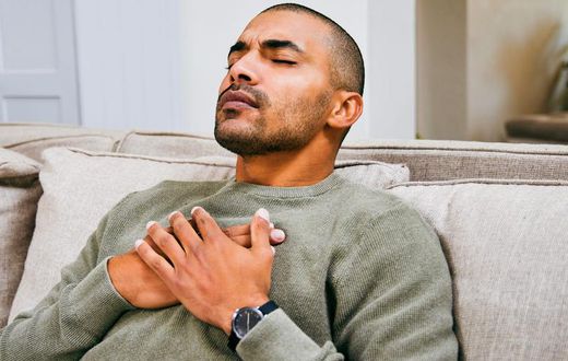 If you're under age 45 and don't have any risk factors for heart disease, your chest pain is more likely due to anxiety or a panic attack.Moyo Studio/Getty Images