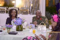 Gen Kainerugaba with wife, Charlotte