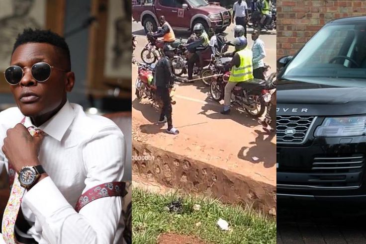 Jose Chameleone, screengrab from the video and a Google image of a Range Rover