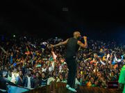 Eddy Kenzo delivering an electrifying performance during the carnival to Gulu revellers