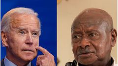 Presidents Joe Biden and Yoweri Museveni
