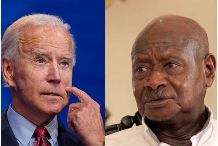 Presidents Joe Biden and Yoweri Museveni