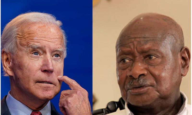 Presidents Joe Biden and Yoweri Museveni