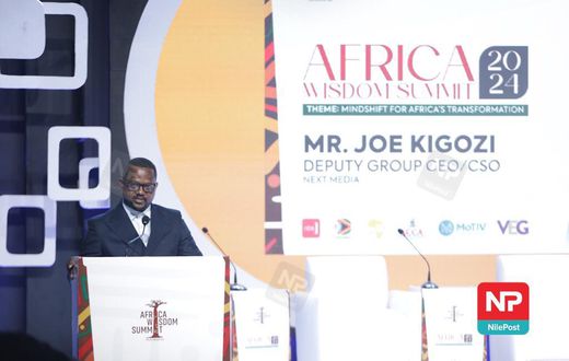 Joe Kigozi, Next Media’s Deputy Group CEO delivering his speech at the Africa Wisdom Summit