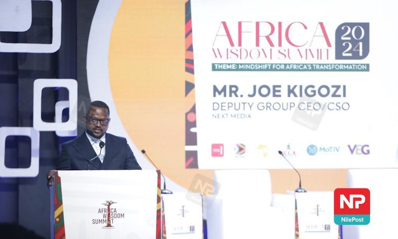 Joe Kigozi, Next Media’s Deputy Group CEO delivering his speech at the Africa Wisdom Summit