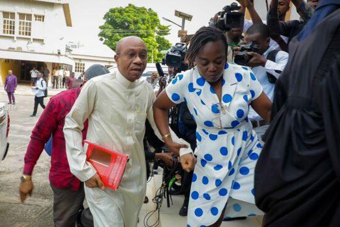 Godwin Emefiele during his first court appearance on July 25, 2023 [TheCable]