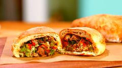 Make simple sausage, broccoli pizza pockets for brunch without kitchen mess