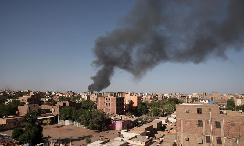 Smoke is seen in Khartoum, Sudan, Wednesday, April 19, 2023.AP Photo/Marwan Ali, File