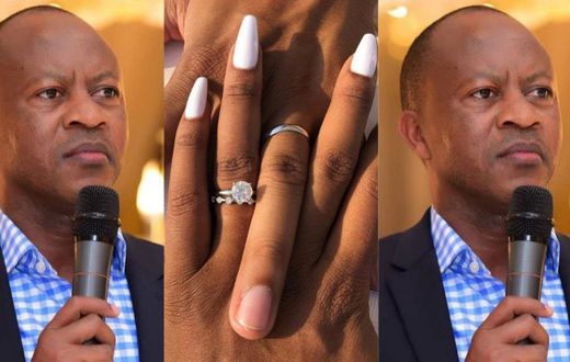 A collage of Frank Gashumba and fingers showing a wedding ring