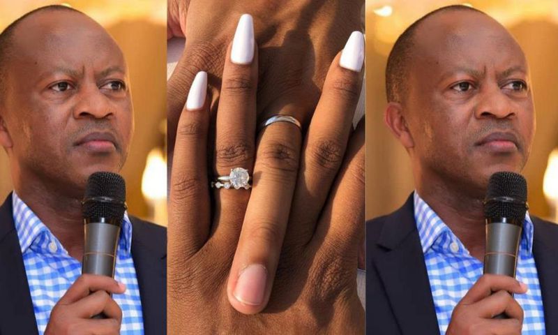 A collage of Frank Gashumba and fingers showing a wedding ring