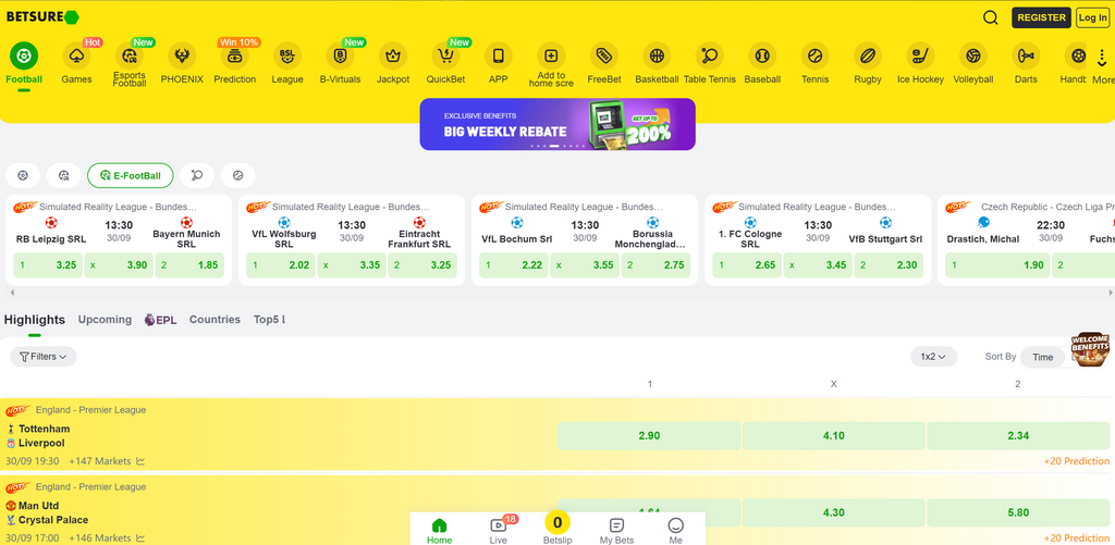 Betsure is rich in various sports and enormous sports events