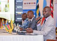 Minister Fred Byamukama addressing the meeting