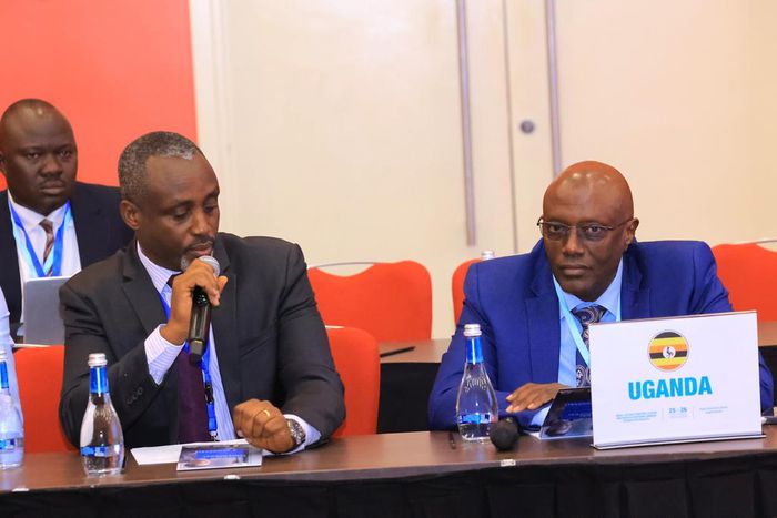 Ambassador Richard Kabonero (right) praised Rwanda for the successful completion of its recent Presidential elections.