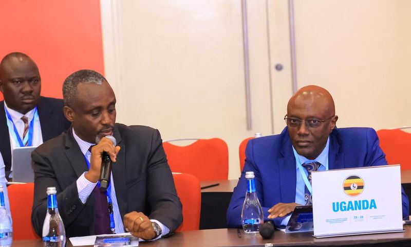 Ambassador Richard Kabonero (right) praised Rwanda for the successful completion of its recent Presidential elections.