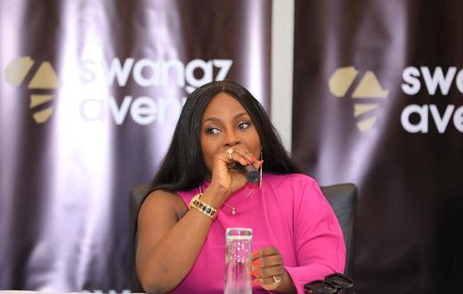 Iryn Namubiru address a press conference