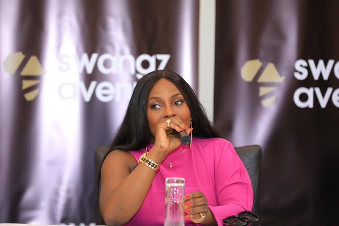 Iryn Namubiru address a press conference