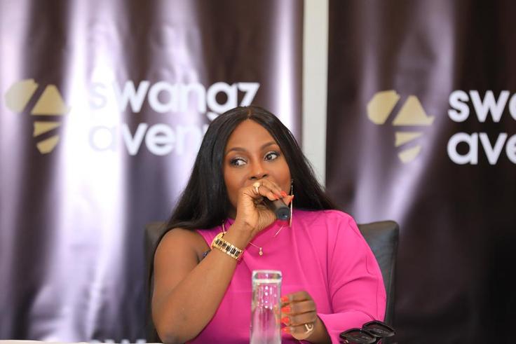 Iryn Namubiru address a press conference