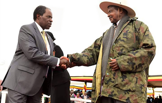 Museveni with Prof Bazeyo