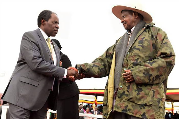 Museveni with Prof Bazeyo