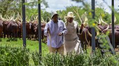 President Museveni and First Lady Janet at their Kisozi ranch