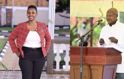Irene Birungi Mugisha and President Yoweri Museveni