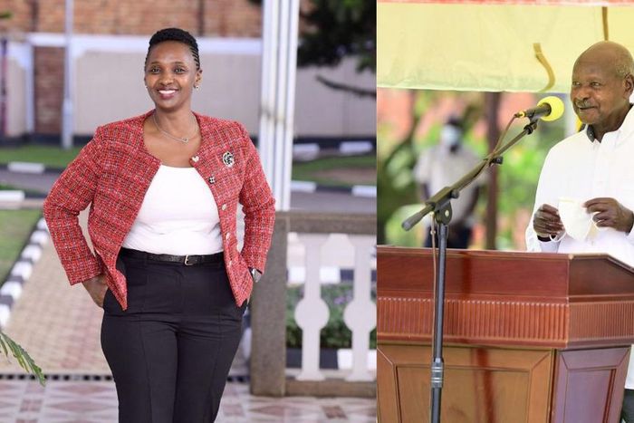 Irene Birungi Mugisha and President Yoweri Museveni