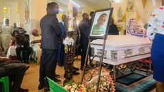 Humphrey Mayanja's body at St Joseph’s Catholic Parish in Lweza (courtesy)