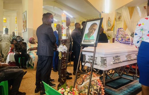 Humphrey Mayanja's body at St Joseph’s Catholic Parish in Lweza (courtesy)
