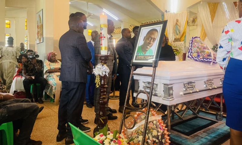 Humphrey Mayanja's body at St Joseph’s Catholic Parish in Lweza (courtesy)