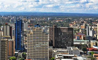 An aerial view of the Kenyan capital Nairobi