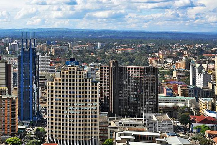 An aerial view of the Kenyan capital Nairobi