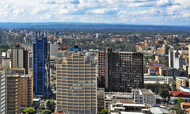An aerial view of the Kenyan capital Nairobi