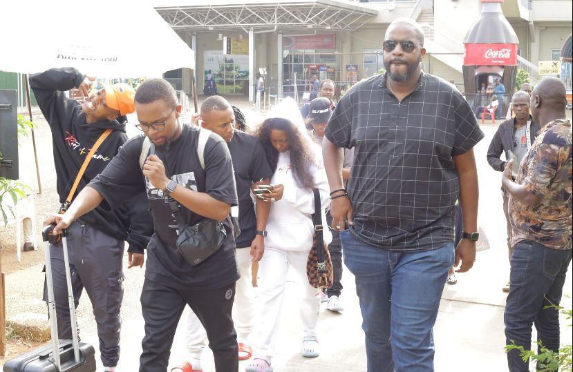 Kamo Mphela arrived in Uganda on Friday afternoon